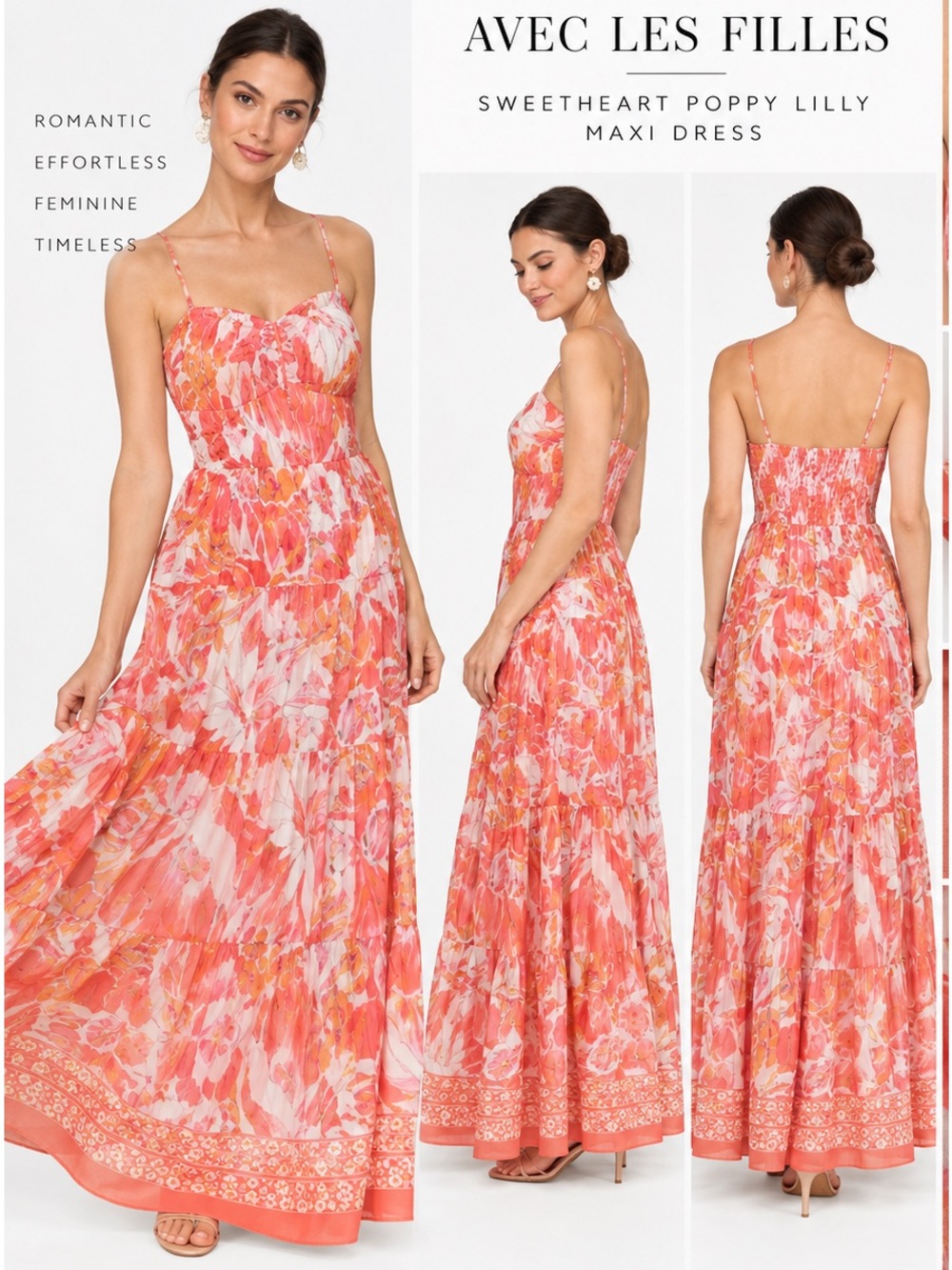 Avec Les Filles Sweetheart Poppy Lilly Maxi Dress $179